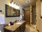 Master bathroom with a separate shower 